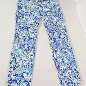 Size 12 EUC Lilly Pulitzer Skinny Kelly Pant in royal purple animals